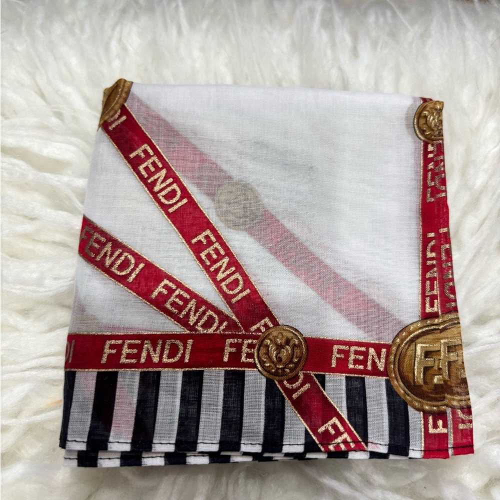 Fendi Red and Gold Accent Scarf - Picture 2 of 2